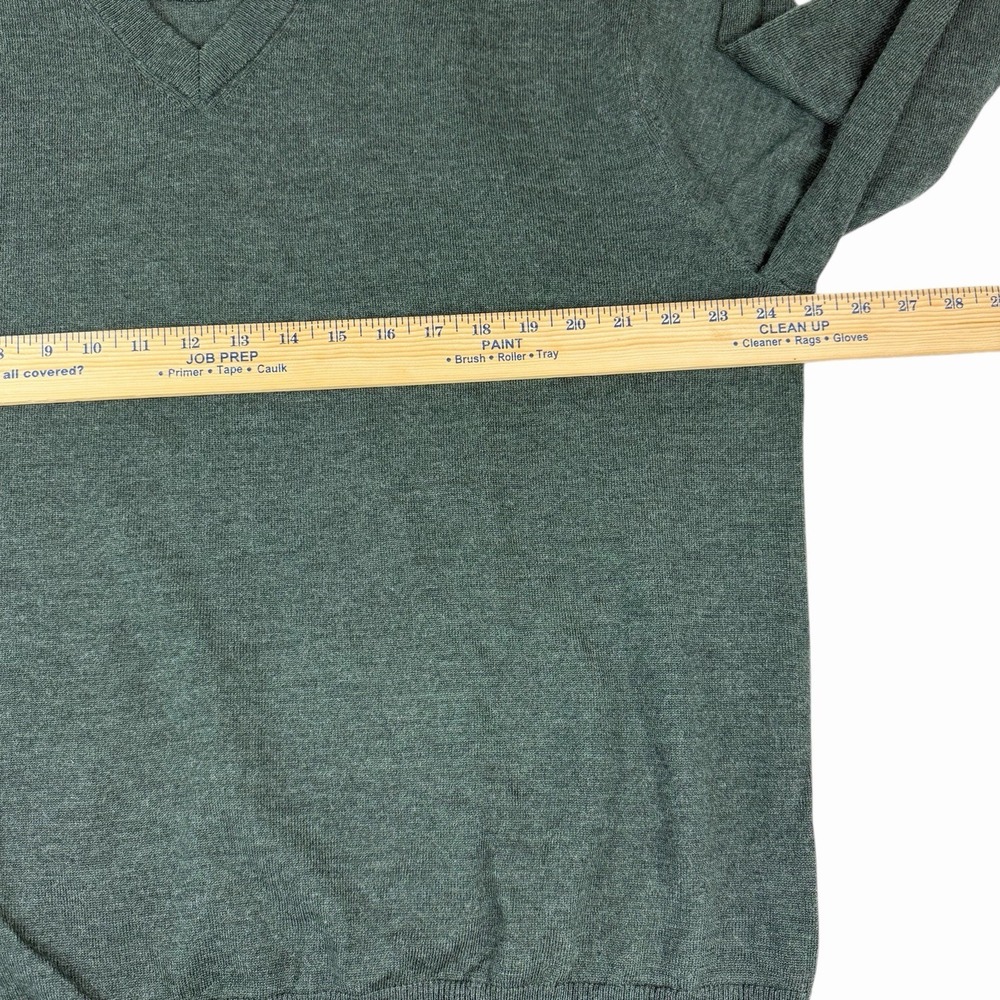 Orvis Sweater Mens Size XL Hunter Green Merino Wool V-Neck Pullover Shirt Soft - Picture 3 of 6